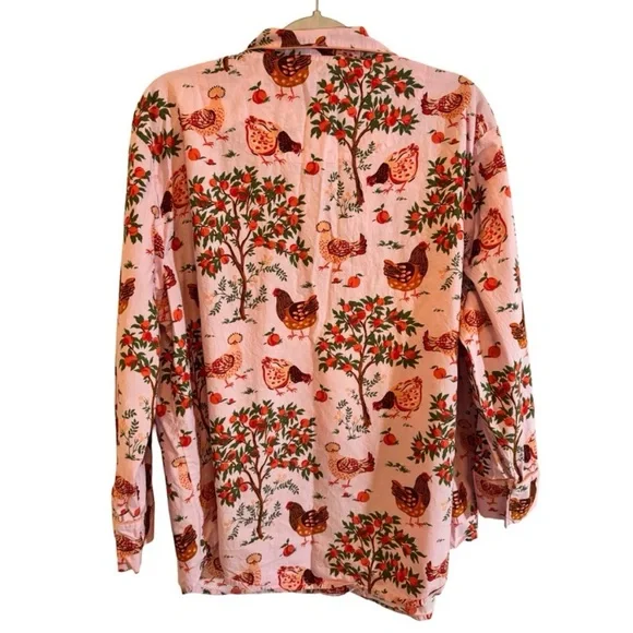 XL Printfresh Hen House Pink Cotton Pajama Set Excellent Condition - Picture 5 of 10